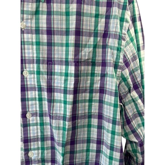 Bonobos Purple & Green Plaid Long Sleeve Button Up Shirt Men's Large Cotton - Picture 4 of 6